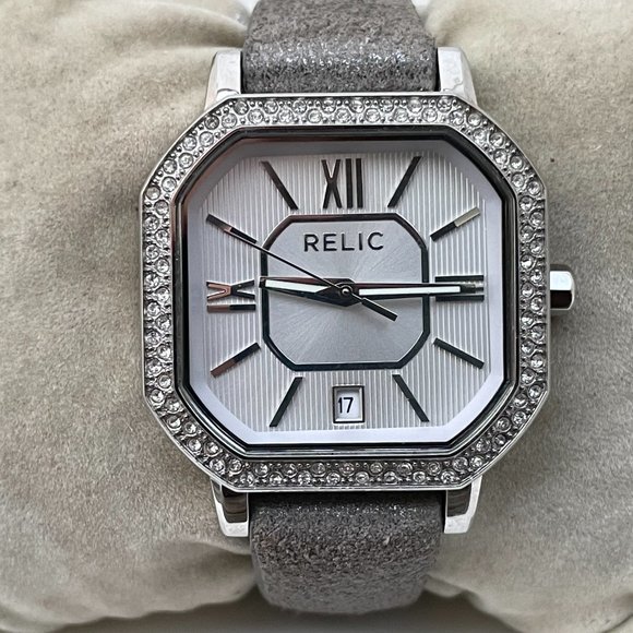 Relic Accessories - Relic Women Wristwatch Silver Shiny Genuine Leathe